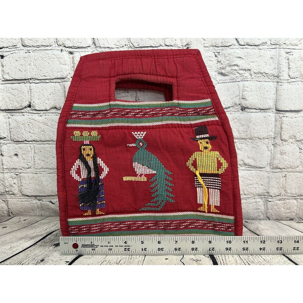 Quilted Indian Native American Purse Sewing Bag Double-Sided Ref Zip Unique